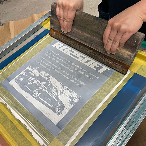 裏地メッシュにプリント